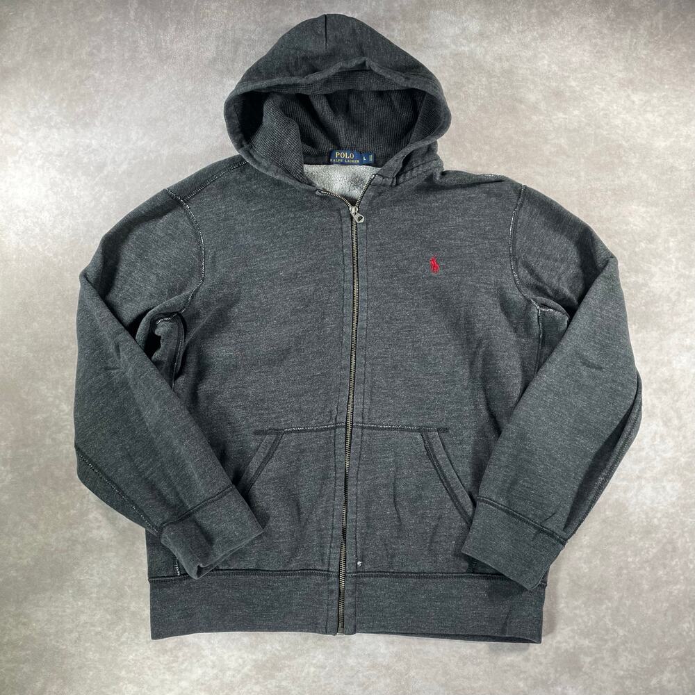 Polo Ralph Lauren Dark Grey Full Zip Cozy Jacket Mens Large